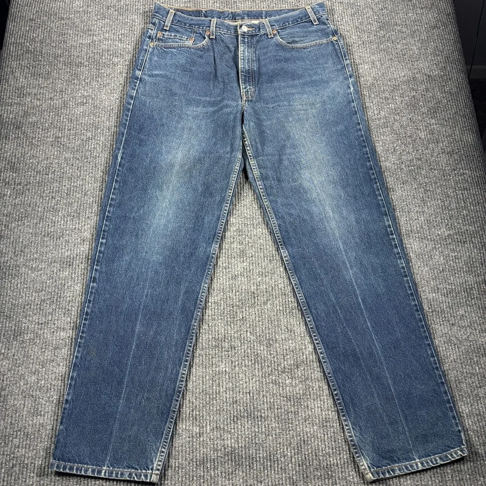 Levi Strauss 550 Relaxed Fit Jeans‎ Men 38x34 Blue Y2K Vintage Black Batwing Tag
